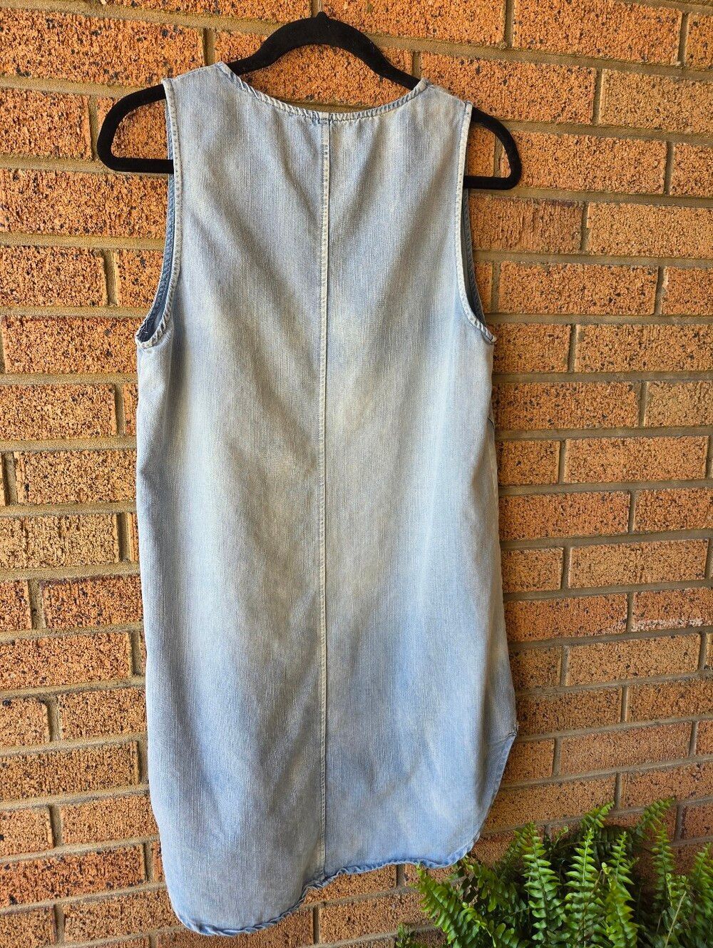 Cupshe Light Wash Denim Tunic Tank Dress V-Neck Chambray Sleeveless Medium - Picture 2 of 7